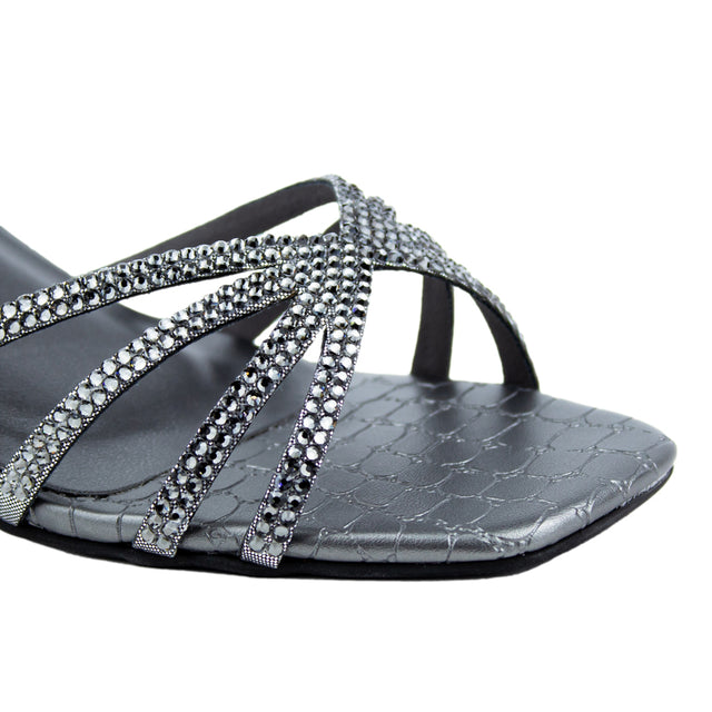 Zoya Glamorous Grey Pencil Heel Sandals