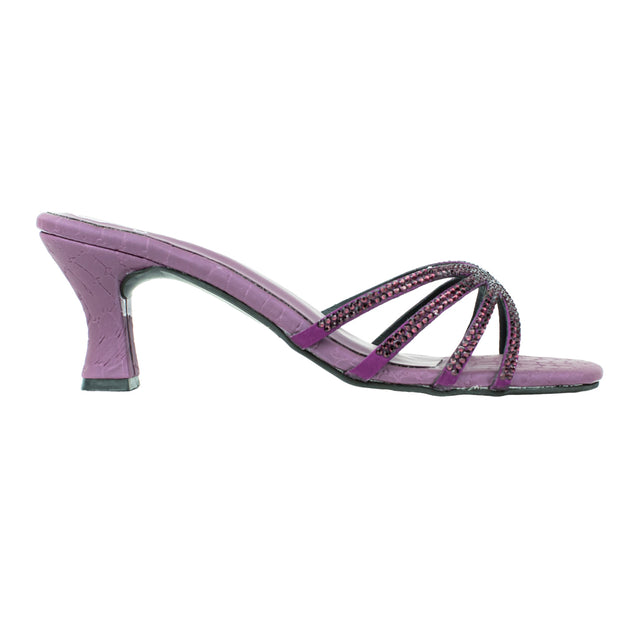 Zoya Chic Purple Pencil Heel Sandals