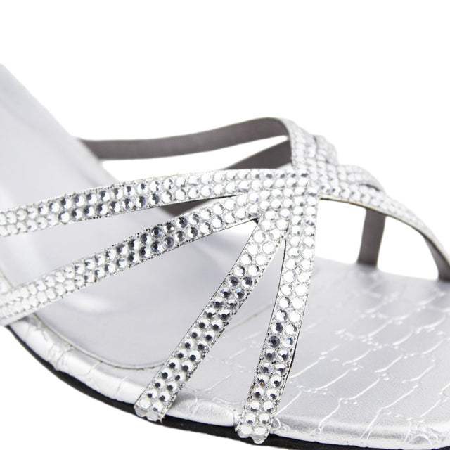Zoya Contemporary Silver Pencil Heel Sandals