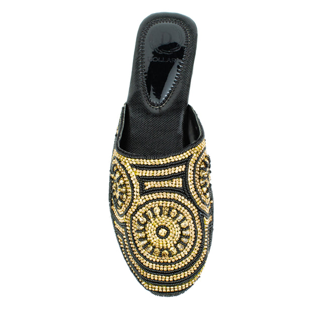 Enchanting Black Flat Slippers