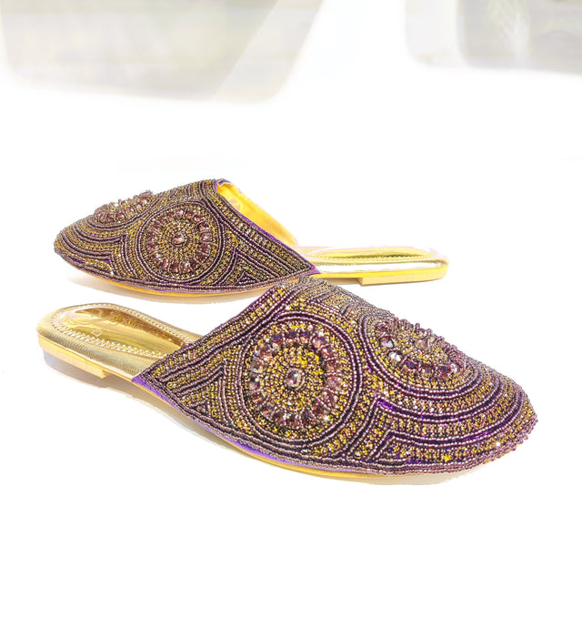Elegant Purple Flat Slippers