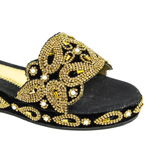 Handcrafted Gold Wedge Sandals