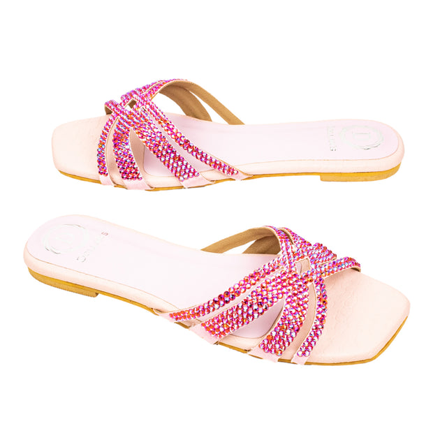 Sadaf Timeless Pink Flat Slippers
