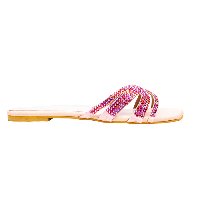 Sadaf Timeless Pink Flat Slippers