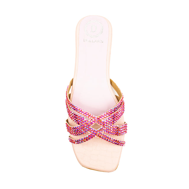 Sadaf Timeless Pink Flat Slippers