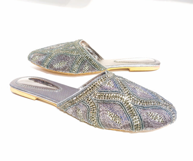 Bold Grey Flat Slippers
