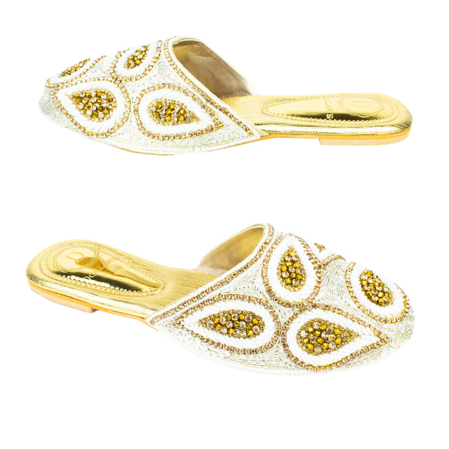 Contemporary Cream Flat Slippers