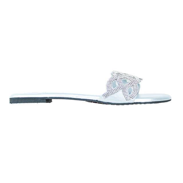 Iconic-fit Silver Flat Slippers