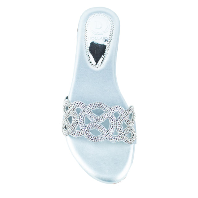 Iconic-fit Silver Flat Slippers