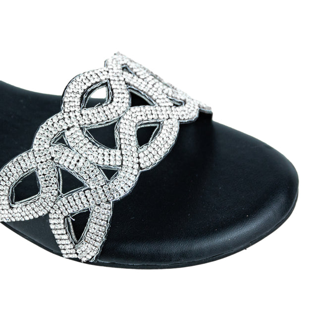 Chic Slate Black Flat Slippers