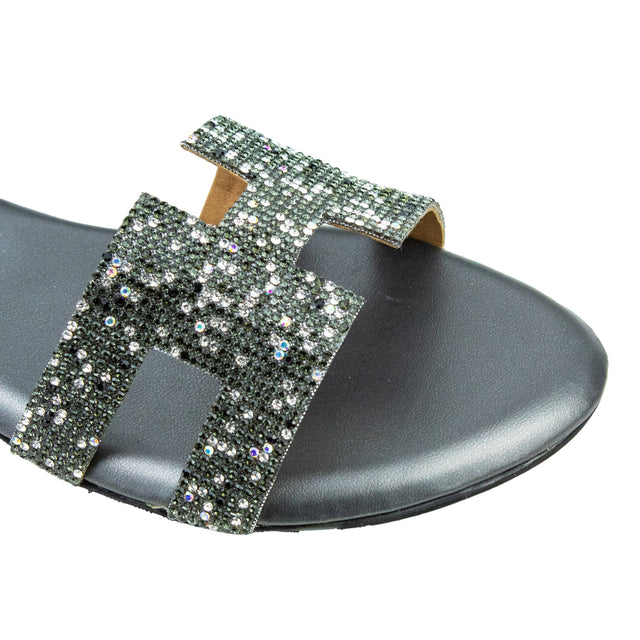 Sleek-modern Grey Flat Slippers