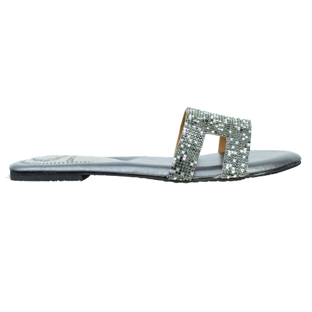 Sleek-modern Grey Flat Slippers