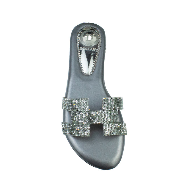 Sleek-modern Grey Flat Slippers