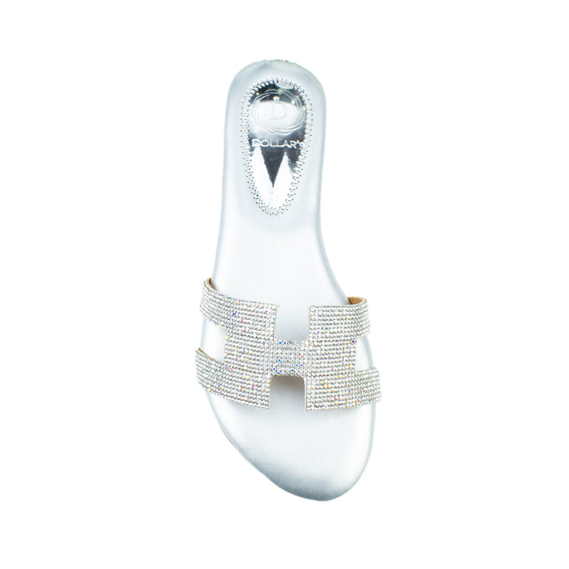 Exclusive Silver Flat Slippers
