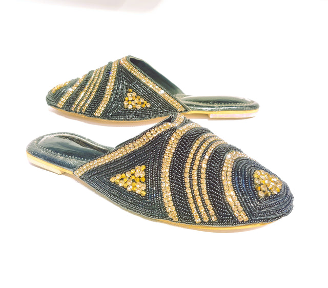 Refined Black Flat Slippers