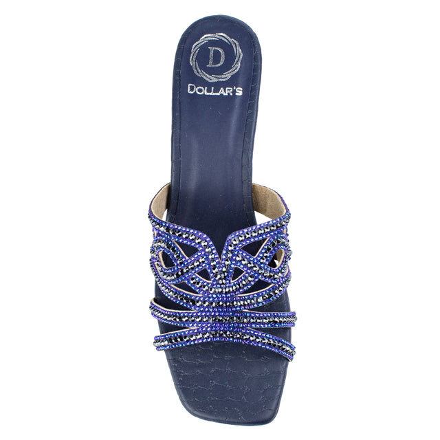 Samira Exclusive Navy Blue Block Heel Sandals