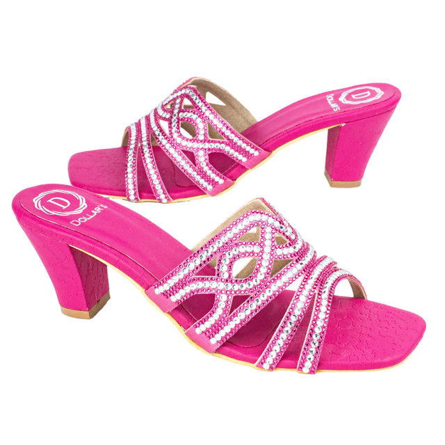 Samira Striking Pink Block Heel Sandals