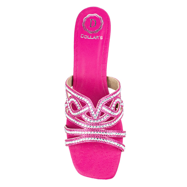 Samira Striking Pink Block Heel Sandals