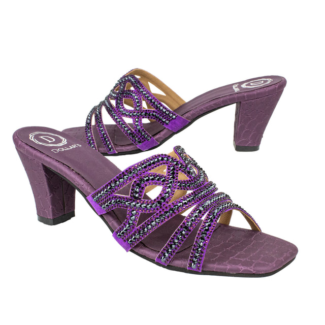 Samira Iconic-fit Purple Block Heel Sandals