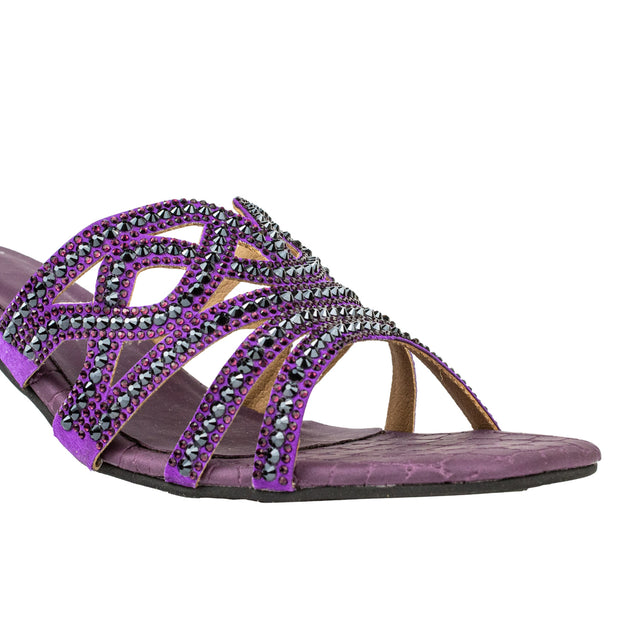 Samira Iconic-fit Purple Block Heel Sandals
