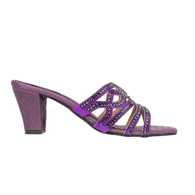Samira Iconic-fit Purple Block Heel Sandals