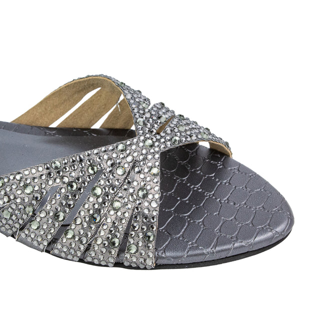 Noor Chic Grey Flat Slippers