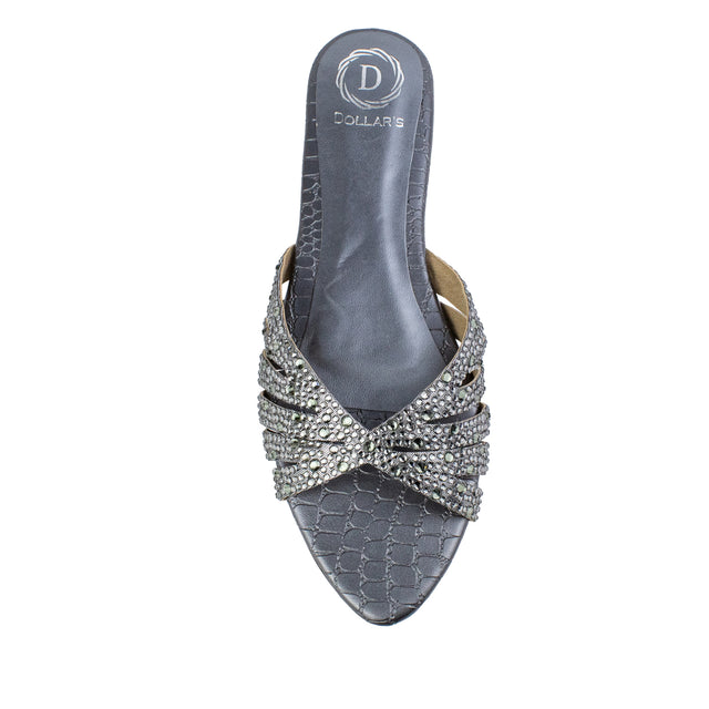 Noor Chic Grey Flat Slippers