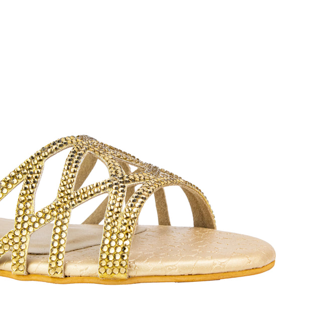 Maha Striking Gold Flat Slippers