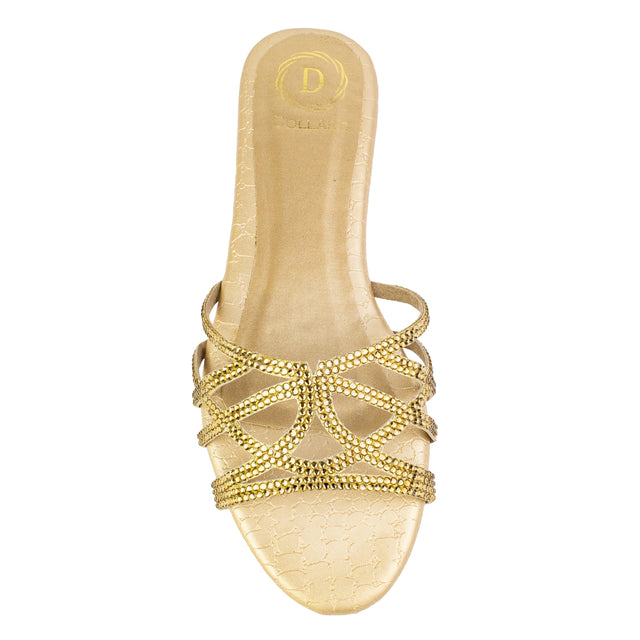 Maha Striking Gold Flat Slippers