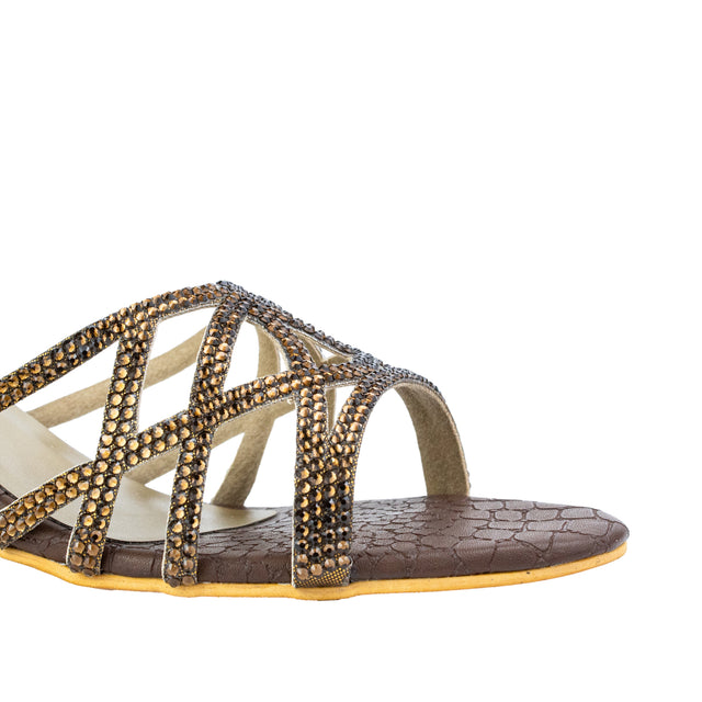 Maha Couture-inspired Brown Pencil Heel Sandals