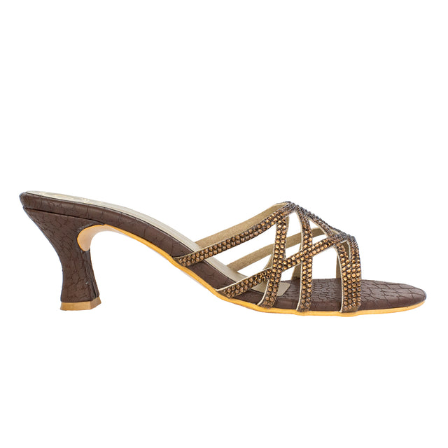 Maha Couture-inspired Brown Pencil Heel Sandals