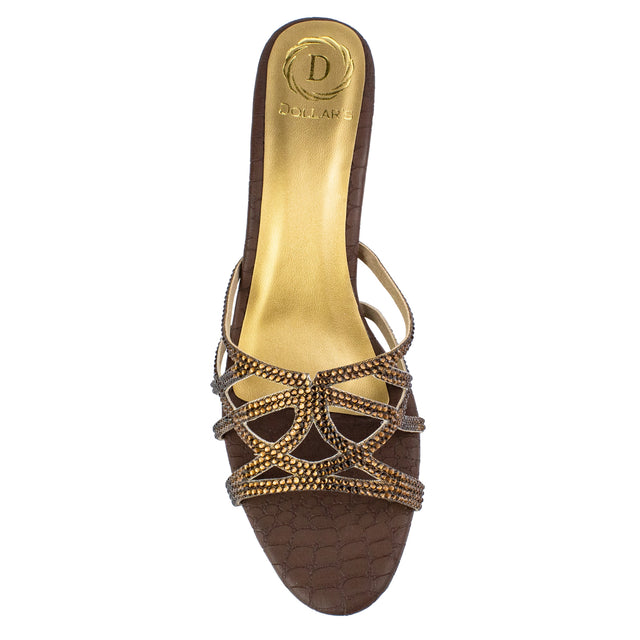 Maha Couture-inspired Brown Pencil Heel Sandals