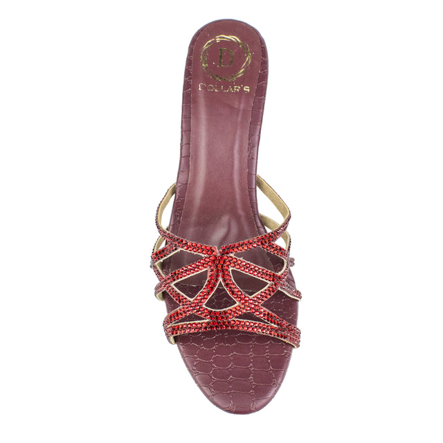 Maha Exclusive Maroon Pencil Heel Sandals