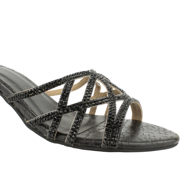 Maha Opulent Black Pencil Heel Sandals