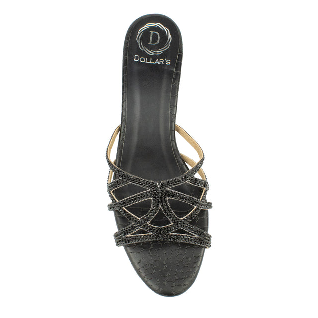 Maha Opulent Black Pencil Heel Sandals