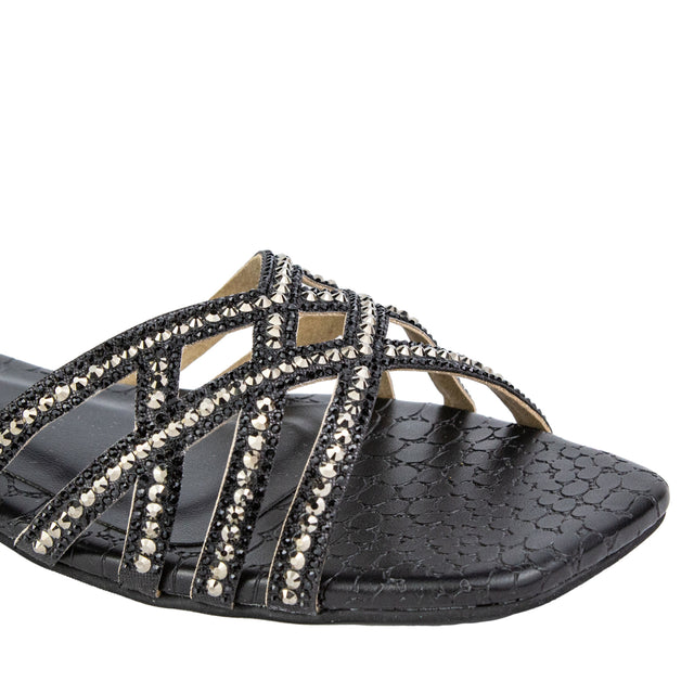 Edgy Black Flat Slippers