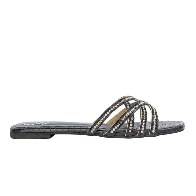 Edgy Black Flat Slippers