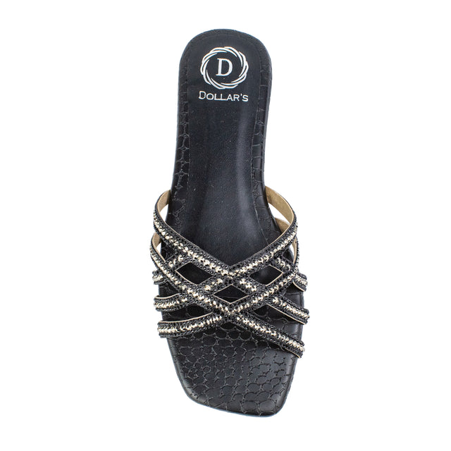 Edgy Black Flat Slippers