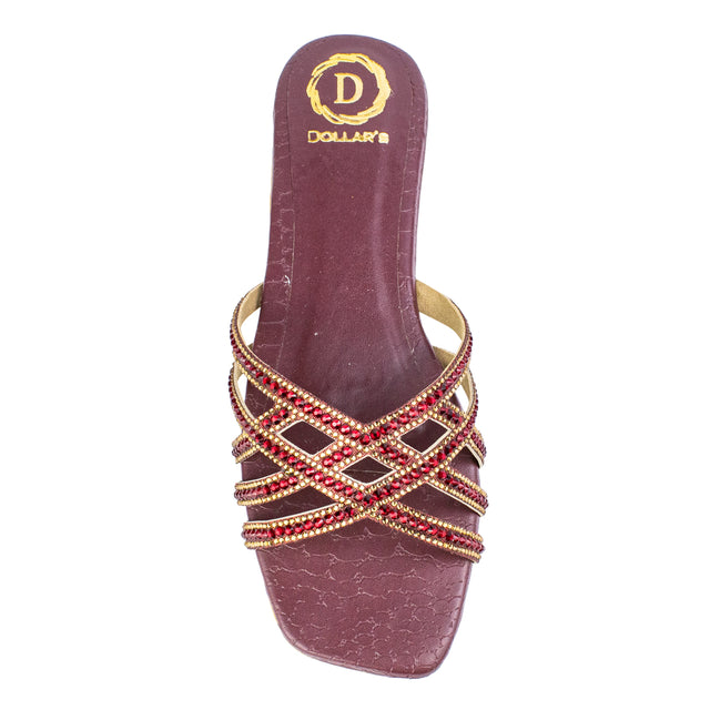 Enchanting Maroon Flat Slippers