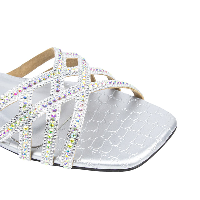 Luxe Silver Flat Slippers
