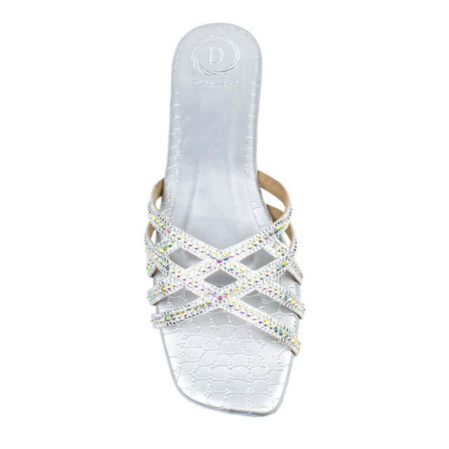 Luxe Silver Flat Slippers