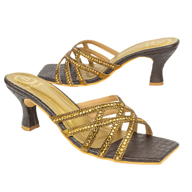 Chic Brown Pencil Heel Sandals