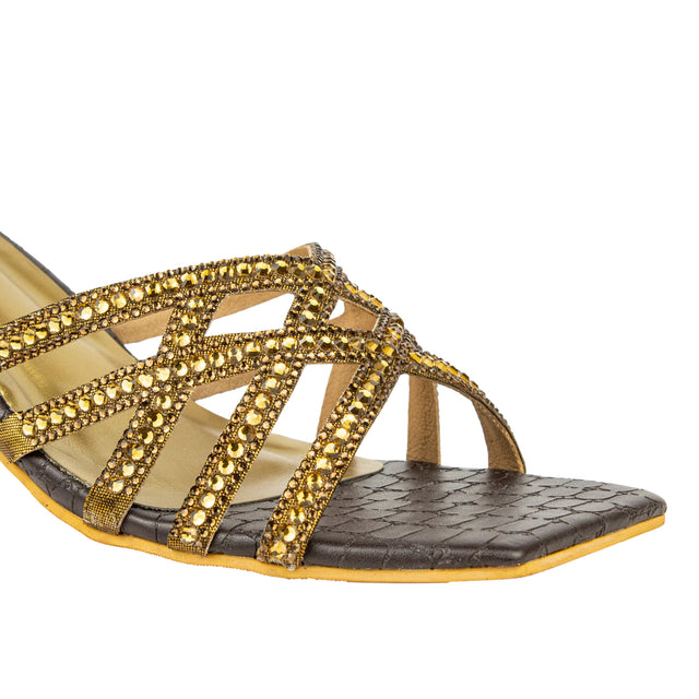 Chic Brown Pencil Heel Sandals