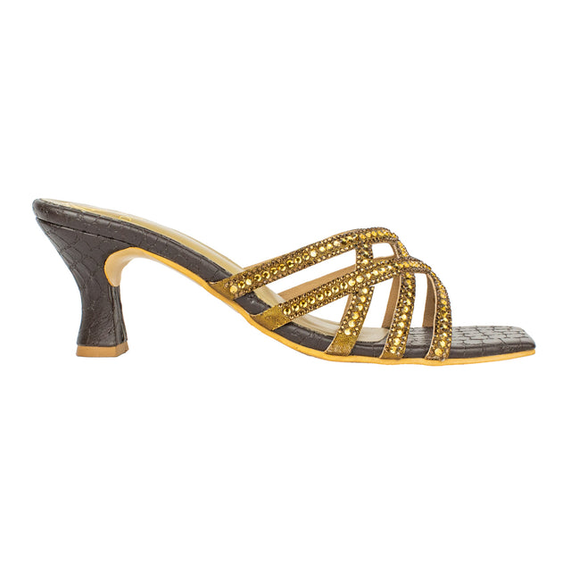 Chic Brown Pencil Heel Sandals