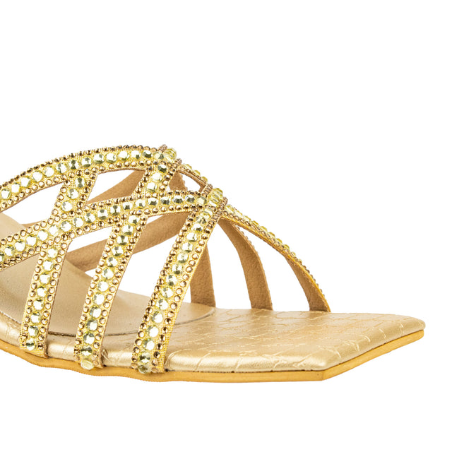 Iconic Gold Pencil Heel Sandals