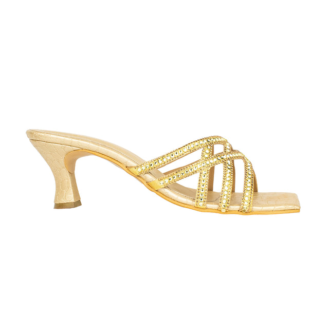 Iconic Gold Pencil Heel Sandals
