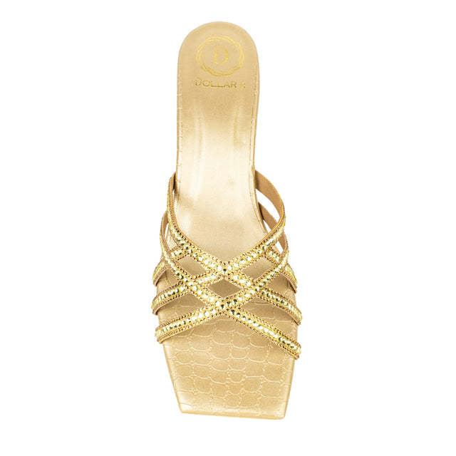 Iconic Gold Pencil Heel Sandals