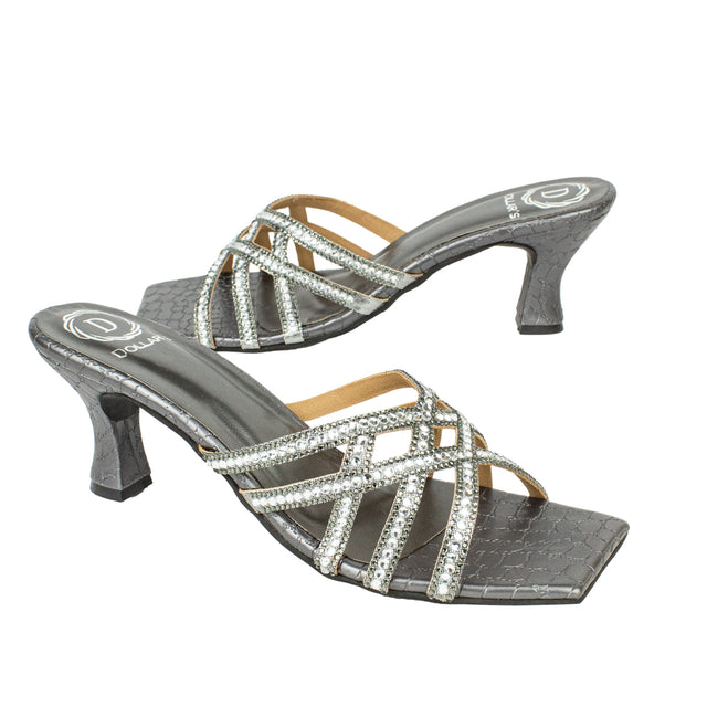 Statement Grey Pencil Heel Sandals