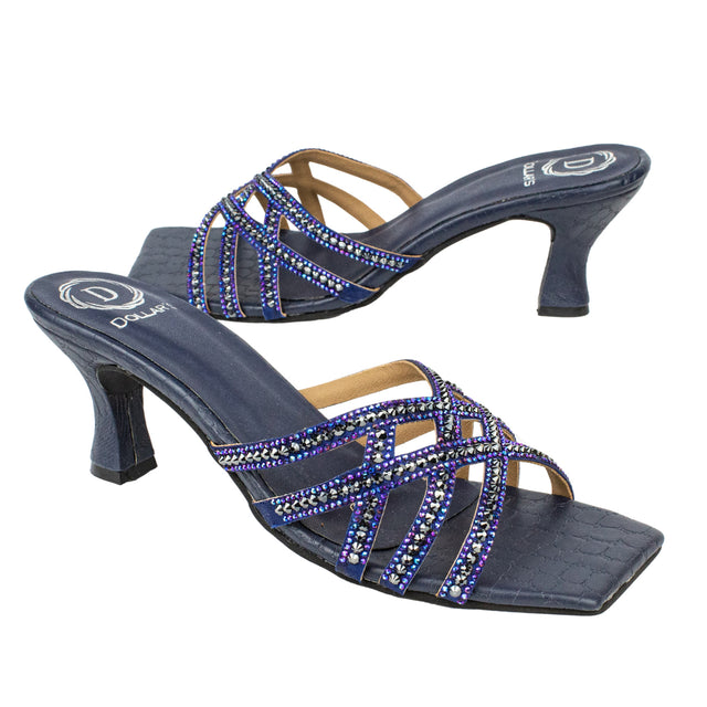 Enchanting Navy Blue Pencil Heel Sandals