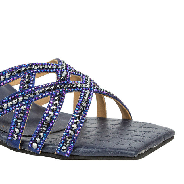 Enchanting Navy Blue Pencil Heel Sandals